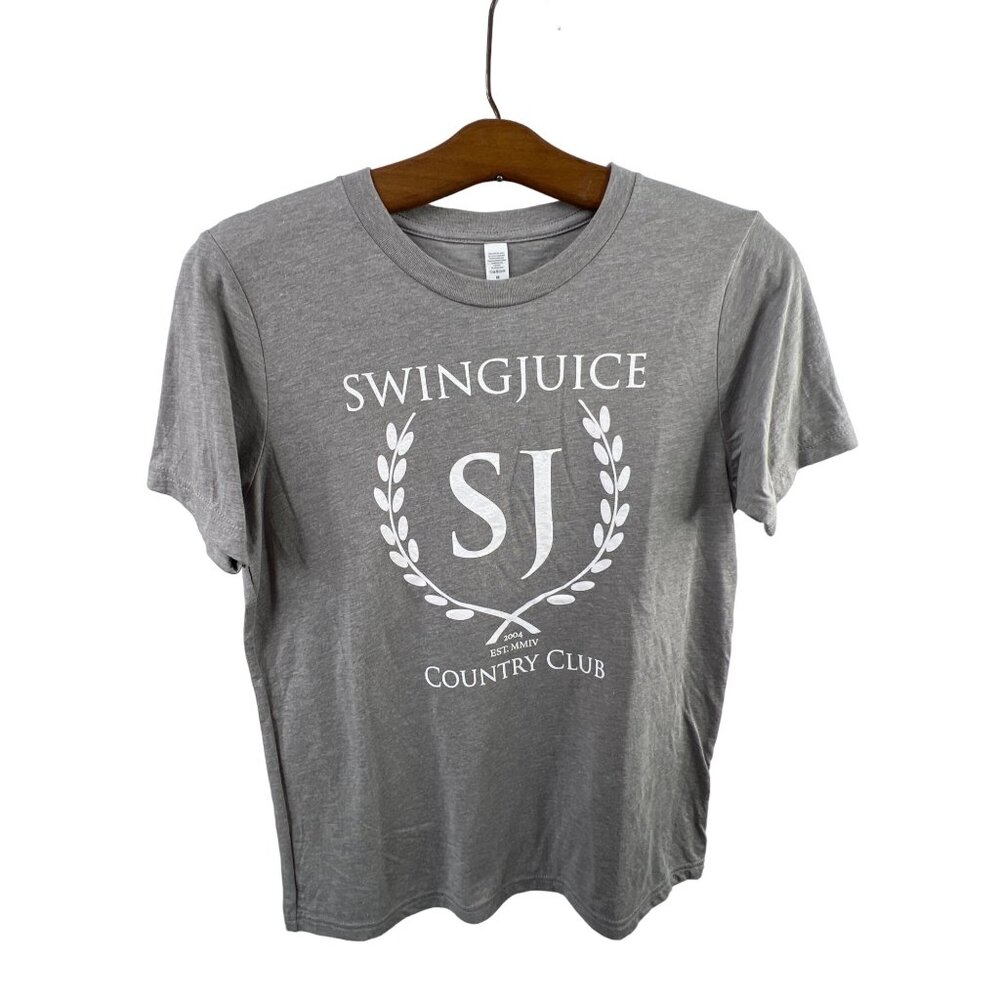 Swingjuice Size Xl Country Club Graphic T-Shirt Heather Gray Polyester Blend